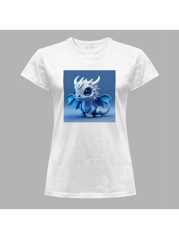 Футболка жіноча з принтом "Синій дракончик" (231017)