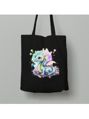 Екосумка шопер з бавовни 38х40см з принтом "Чарівний бульбашковий дракончик" (231018)