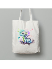 Екосумка шопер з бавовни 38х40см з принтом "Чарівний бульбашковий дракончик" (231018)
