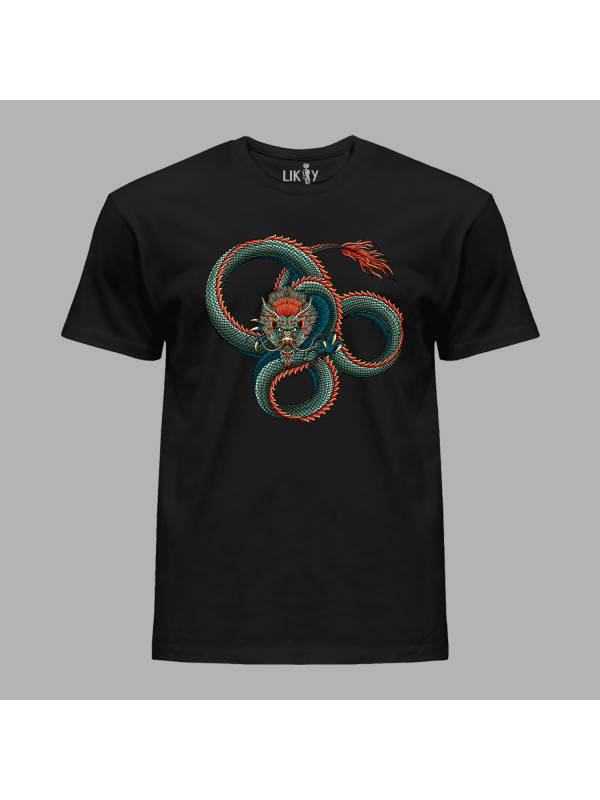 Футболка чоловіча з принтом "Три кола вогняного дракона" (231019)