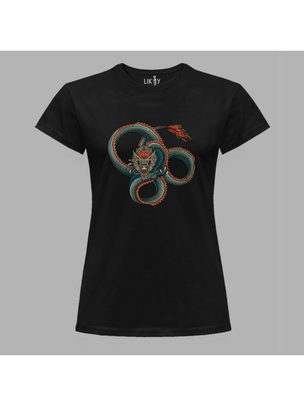 Футболка жіноча з принтом "Три кола вогняного дракона" (231019)