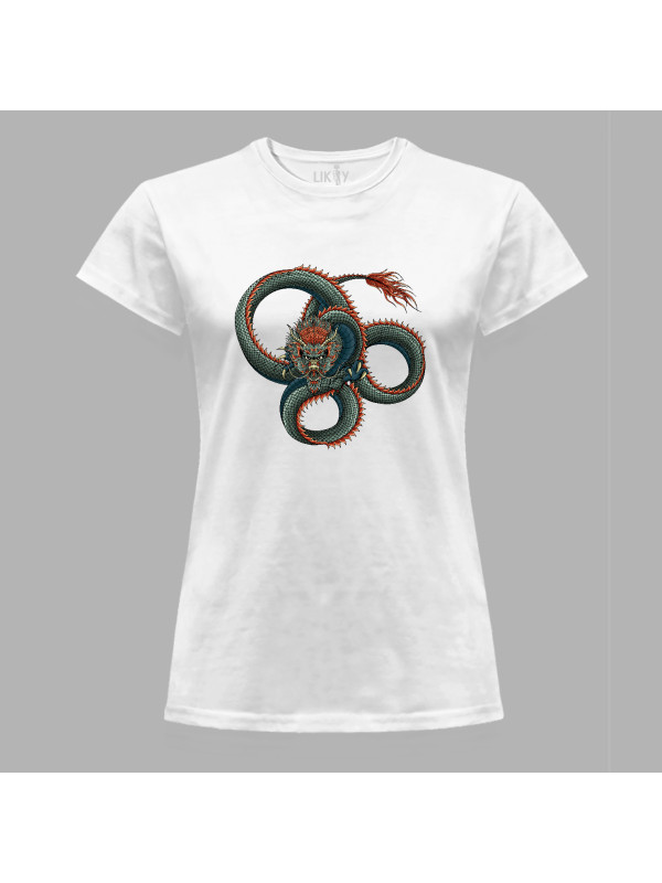 Футболка жіноча з принтом "Три кола вогняного дракона" (231019)