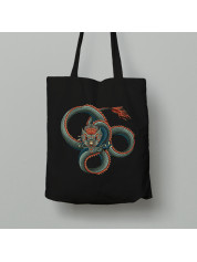 Екосумка шопер з бавовни 38х40см з принтом "Три кола вогняного дракона" (231019)