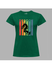 Футболка жіноча з принтом "Силует дракона в кольорах" (231020)