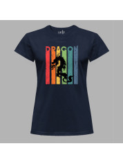 Футболка жіноча з принтом "Силует дракона в кольорах" (231020)