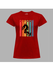 Футболка жіноча з принтом "Силует дракона в кольорах" (231020)