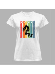Футболка жіноча з принтом "Силует дракона в кольорах" (231020)