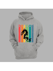 Худі з принтом "Силует дракона в кольорах" (231020)