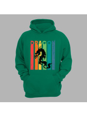 Худі з принтом "Силует дракона в кольорах" (231020)