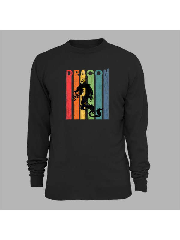 Світшот з принтом "Силует дракона в кольорах" (231020)