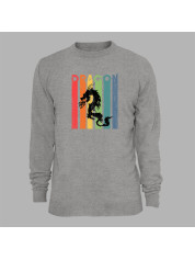 Світшот з принтом "Силует дракона в кольорах" (231020)