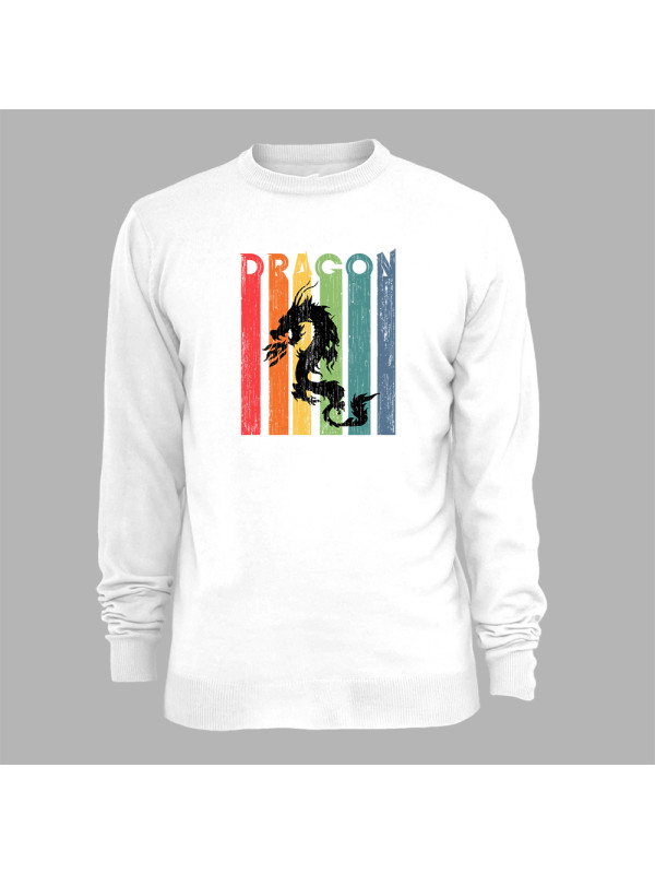 Світшот з принтом "Силует дракона в кольорах" (231020)