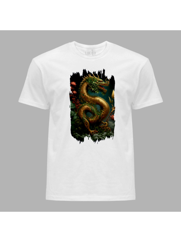Футболка чоловіча з принтом "Золотий дракон" (231021)