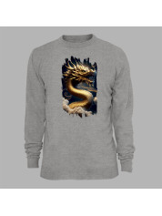 Світшот з принтом "Золотий дракон у хмарах" (231022)