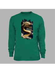 Світшот з принтом "Золотий дракон у хмарах" (231022)