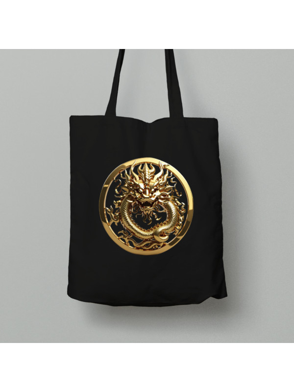 Екосумка шопер з бавовни 38х40см з принтом "Кільце дракона" (231023)