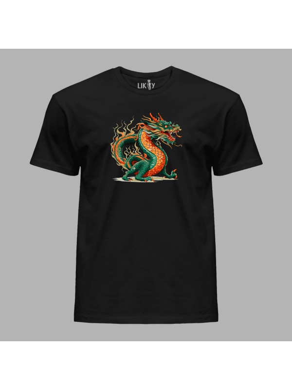Футболка чоловіча з принтом "Палаючий дракон" (231025)
