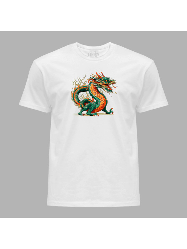 Футболка чоловіча з принтом "Палаючий дракон" (231025)