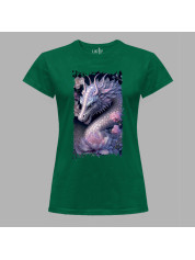 Футболка жіноча з принтом "Дракон та ніжний лотос" (231026)