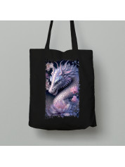 Екосумка шопер з бавовни 38х40см з принтом "Дракон та ніжний лотос" (231026)