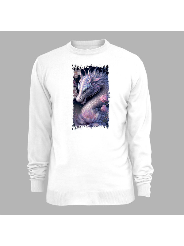 Світшот з принтом "Дракон та ніжний лотос" (231026)