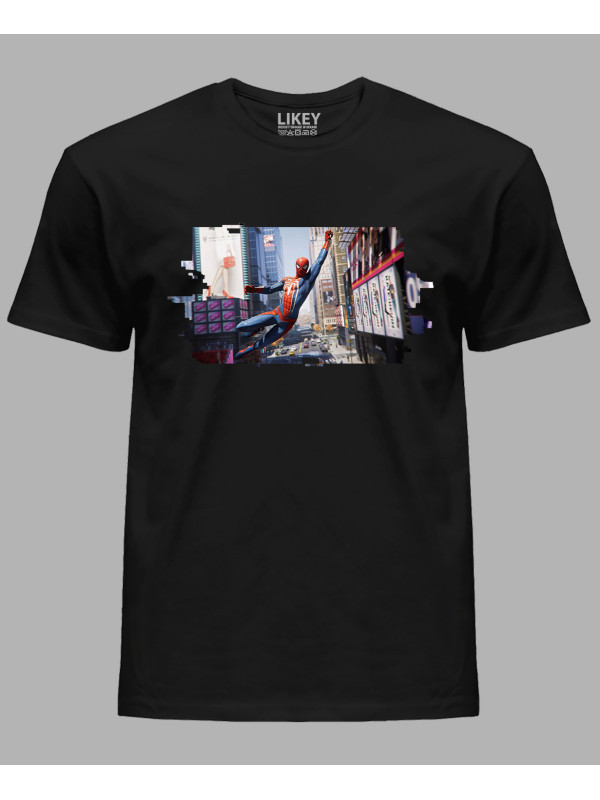 Футболка з принтом Людина павук поспішає на допомогу - Spider Man rushes to help, 24010619