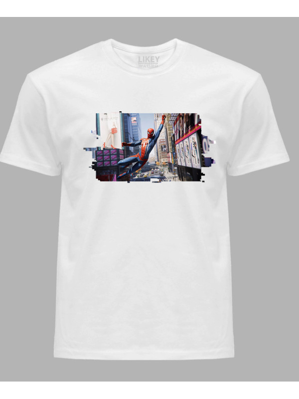 Футболка з принтом Людина павук поспішає на допомогу - Spider Man rushes to help, 24010619