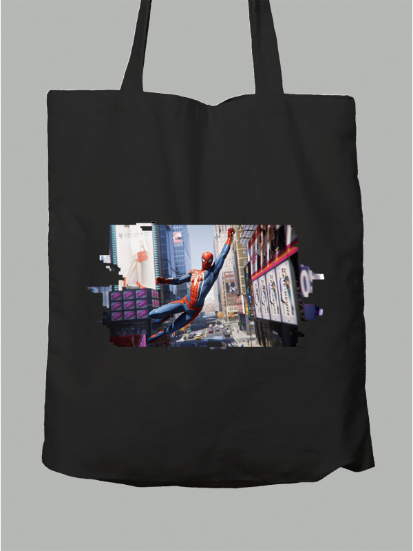 Екосумка з принтом Людина павук поспішає на допомогу - Spider Man rushes to help, 24010619