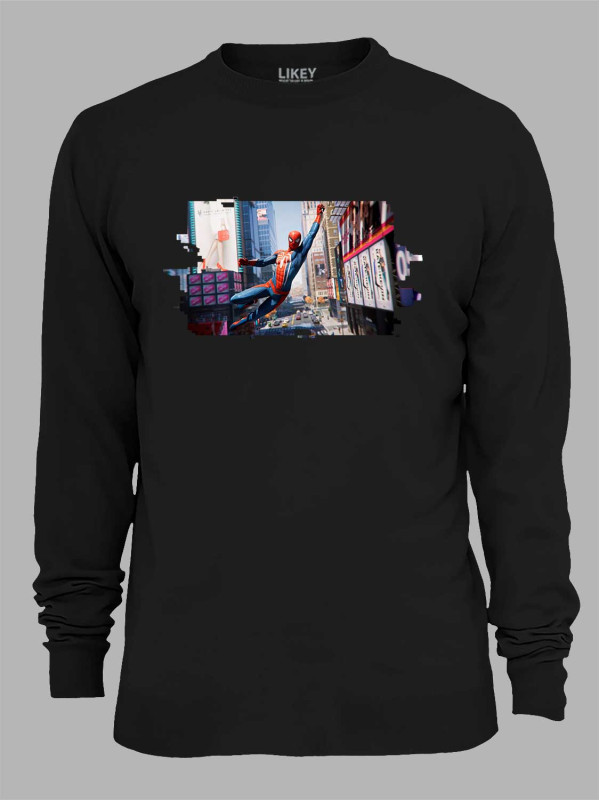 Світшот з принтом Людина павук поспішає на допомогу - Spider Man rushes to help, 24010619