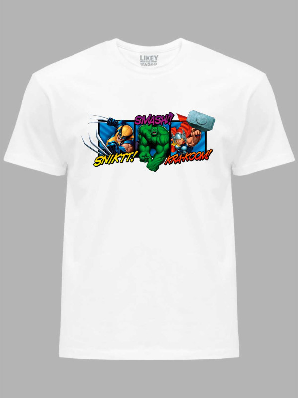 Футболка з принтом Марвел, Marvel - Росомаха Халк Тор, 24010631