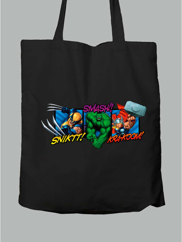 Екосумка з принтом Марвел, Marvel - Росомаха Халк Тор, 24010631