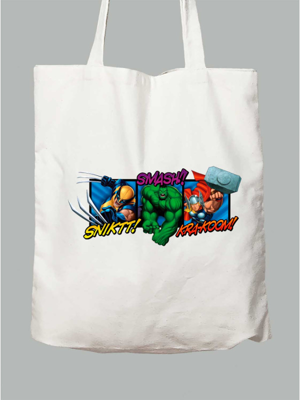 Екосумка з принтом Марвел, Marvel - Росомаха Халк Тор, 24010631