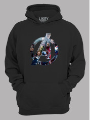 Худі Месники лого з героями - Avengers logo with heroes, 24010643