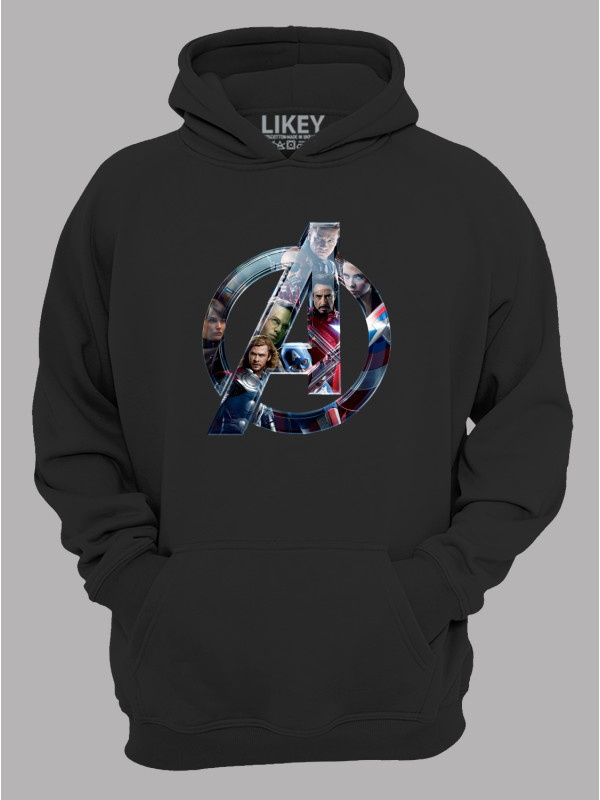 Худі Месники лого з героями - Avengers logo with heroes, 24010643