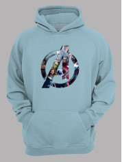 Худі Месники лого з героями - Avengers logo with heroes, 24010643