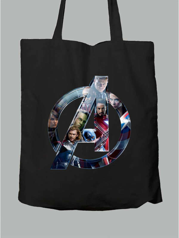 Екосумка Месники лого з героями - Avengers logo with heroes, 24010643