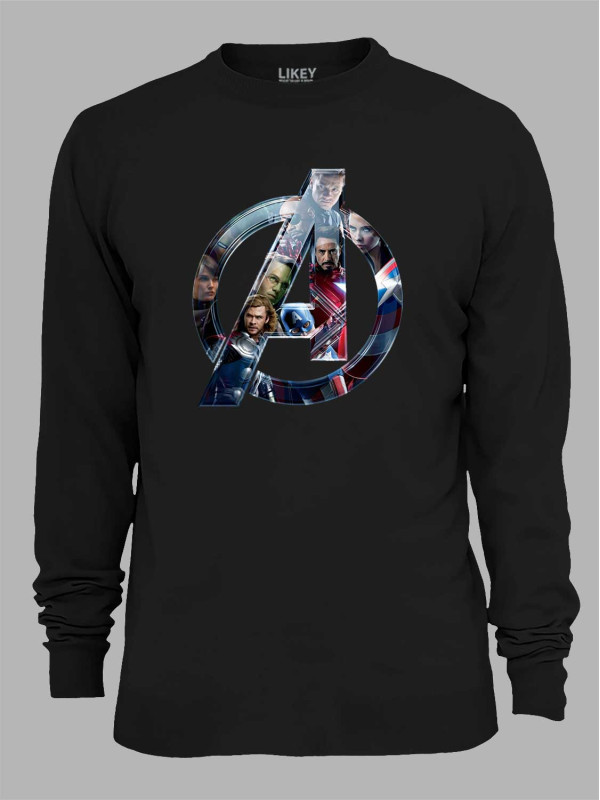 Світшот Месники лого з героями - Avengers logo with heroes, 24010643