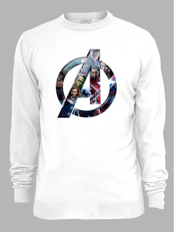 Світшот Месники лого з героями - Avengers logo with heroes, 24010643