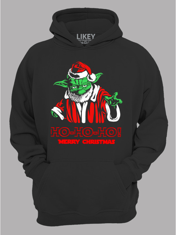 Худі з новорічним принтом "Санта Йода Щасливого Різдва Хо Хо Хо/Santa Yoda Merry Christmas Ho Ho Ho" (24110042)