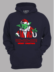 Худи с новогодним принтом "Санта Йода Счастливого Рождества Хо Хо Хо/Santa Yoda Merry Christmas Ho Ho Ho (24110042)