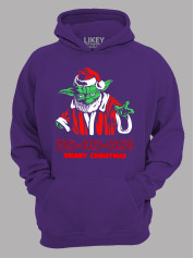 Худи с новогодним принтом "Санта Йода Счастливого Рождества Хо Хо Хо/Santa Yoda Merry Christmas Ho Ho Ho (24110042)