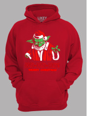 Худи с новогодним принтом "Санта Йода Счастливого Рождества Хо Хо Хо/Santa Yoda Merry Christmas Ho Ho Ho (24110042)