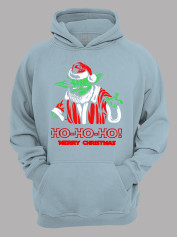Худи с новогодним принтом "Санта Йода Счастливого Рождества Хо Хо Хо/Santa Yoda Merry Christmas Ho Ho Ho (24110042)