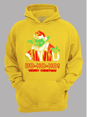 Худи с новогодним принтом "Санта Йода Счастливого Рождества Хо Хо Хо/Santa Yoda Merry Christmas Ho Ho Ho (24110042)