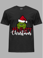 Новорічна футболка чоловіча з принтом "Щасливого Різдва Грінч/Merry Christmas Grinch" (24110044)