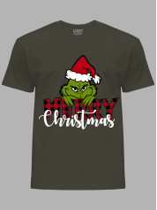 Новорічна футболка чоловіча з принтом "Щасливого Різдва Грінч/Merry Christmas Grinch" (24110044)