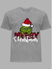 Новорічна футболка чоловіча з принтом "Щасливого Різдва Грінч/Merry Christmas Grinch" (24110044)