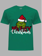 Новорічна футболка чоловіча з принтом "Щасливого Різдва Грінч/Merry Christmas Grinch" (24110044)