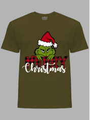 Новорічна футболка чоловіча з принтом "Щасливого Різдва Грінч/Merry Christmas Grinch" (24110044)