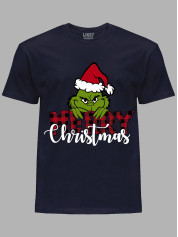 Новорічна футболка чоловіча з принтом "Щасливого Різдва Грінч/Merry Christmas Grinch" (24110044)